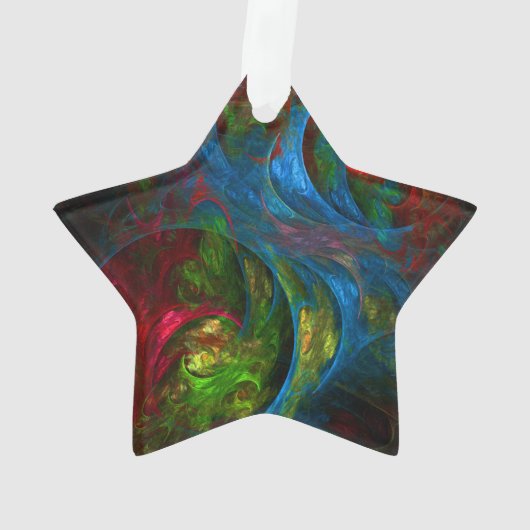 Genesis Blue Abstracte Art Acrylster Ornament (achterkant)