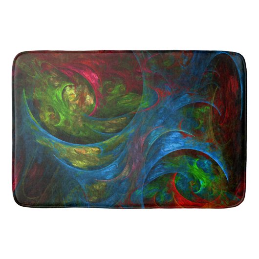 Genesis Blue Abstracte Art Badmat (Voorkant)