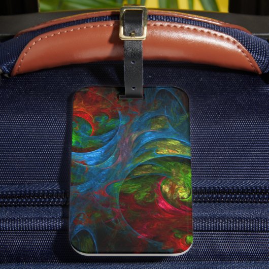 Genesis Blue Abstracte Art Bagagelabel (Voorkant Insitu 2)