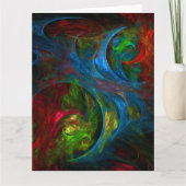 Genesis Blue Abstracte Art Bedankkaart (Voorkant)