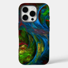 Genesis Blue Abstracte Art iPhone 16 Pro Hoesje