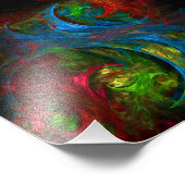 Genesis Blue Abstracte Art Foto afdrukken (Hoek)