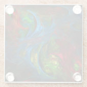 Genesis Blue Abstracte Art Glazen Onderzetter (Achterkant)