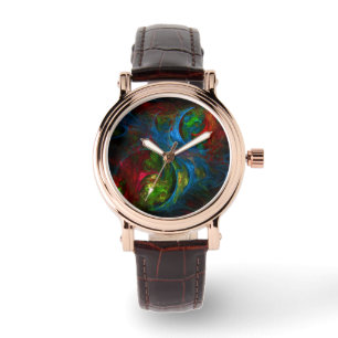 Genesis Blue Abstracte Art Horloge