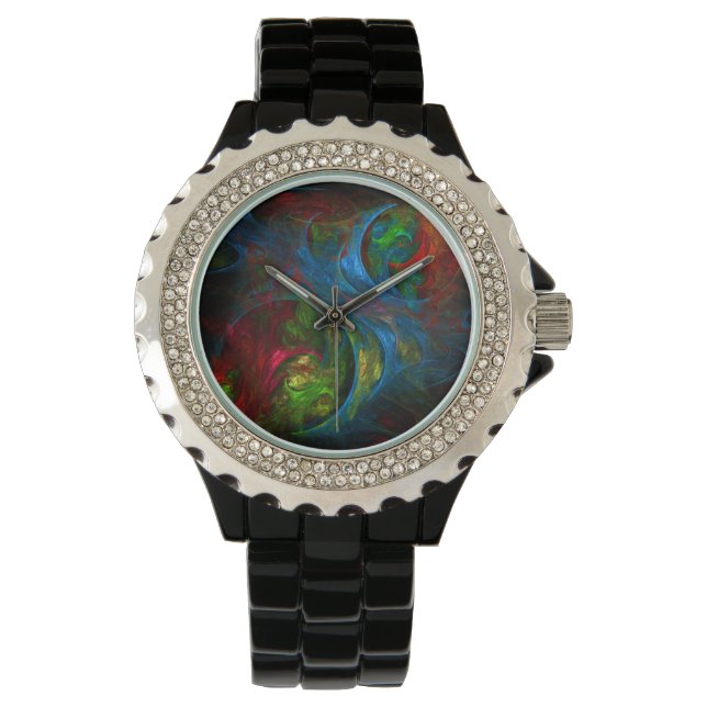 Genesis Blue Abstracte Art Horloge (Voorkant)