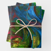 Genesis Blue Abstracte Art Inpakpapier Vel (In situ)