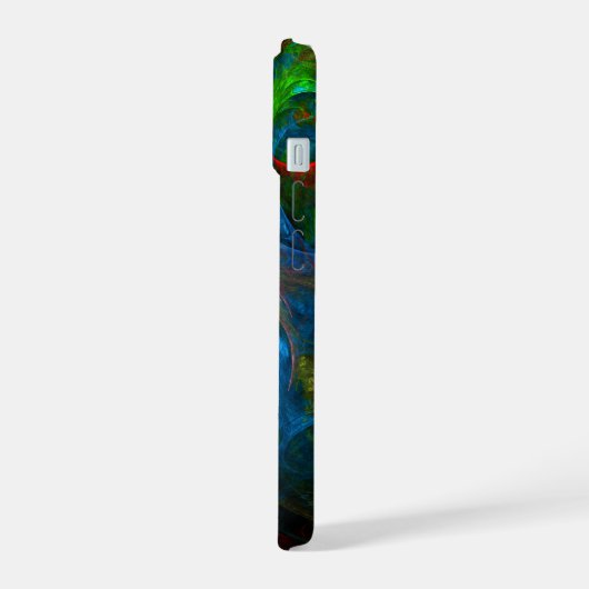 Genesis Blue Abstracte Art iPhone 15 Case (Linkerkant)