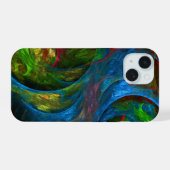 Genesis Blue Abstracte Art iPhone 15 Case (Achterkant horizontaal)