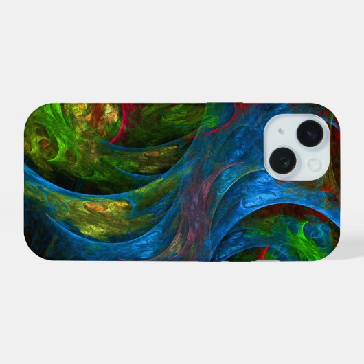 Genesis Blue Abstracte Art iPhone 15 Case (Achterkant horizontaal)