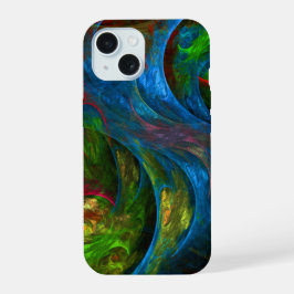 Genesis Blue Abstracte Art iPhone 15 Case