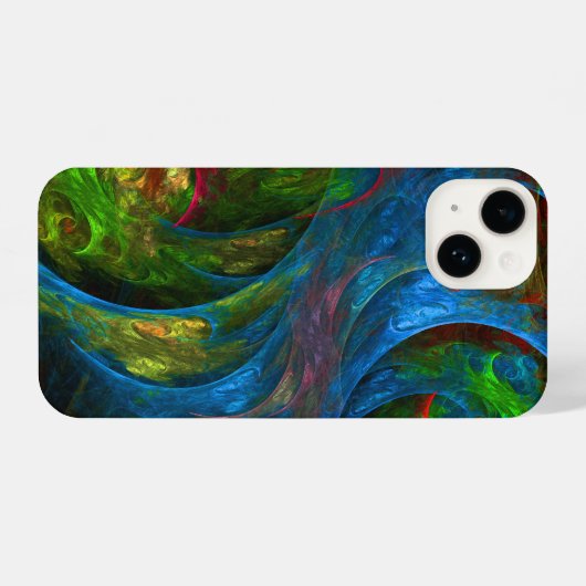 Genesis Blue Abstracte Art iPhone Hoesje (Achterkant horizontaal)