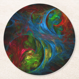 Genesis Blue Abstracte Art Kartonnen Onderzetters