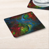 Genesis Blue Abstracte Art Kartonnen Onderzetters (Schuin)