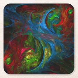 Genesis Blue Abstracte Art Kartonnen Onderzetters