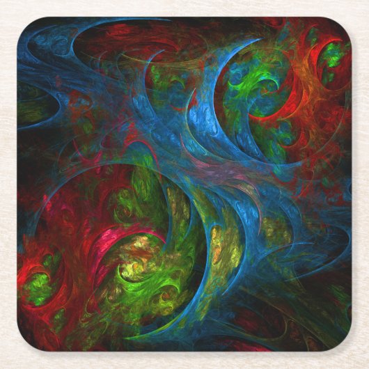 Genesis Blue Abstracte Art Kartonnen Onderzetters (Voorkant)