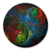 Genesis Blue Abstracte Art Keramische Knop (Voorkant)