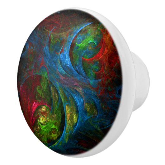 Genesis Blue Abstracte Art Keramische Knop (Rechts)