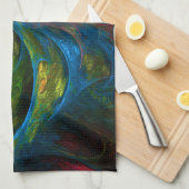 Genesis Blue Abstracte Art Kitchen Towel Theedoek (Quarter Fold)