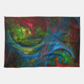 Genesis Blue Abstracte Art Kitchen Towel Theedoek (Horizontaal)