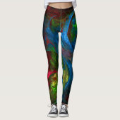 Genesis Blue Abstracte Art Leggings (Voorkant)