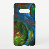 Genesis Blue Abstracte Art Matte Samsung Galaxy Hoesje (Achterkant)