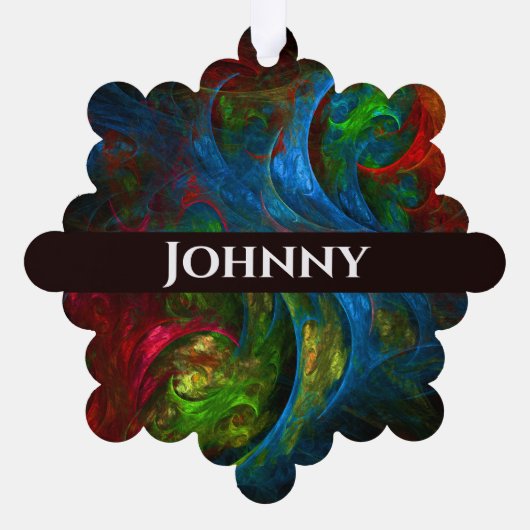 Genesis Blue Abstracte Art Ornament Kaart (Achterkant)