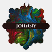 Genesis Blue Abstracte Art Ornament Kaart (Voorkant)