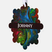 Genesis Blue Abstracte Art Ornament Kaart (Links)