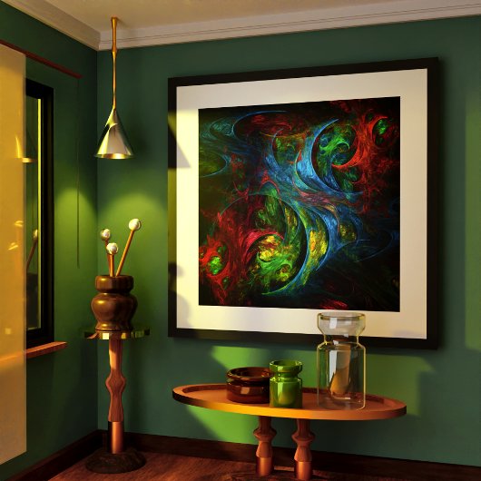 Genesis Blue Abstracte Art Poster