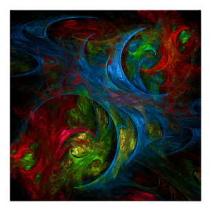 Genesis Blue Abstracte Art Poster