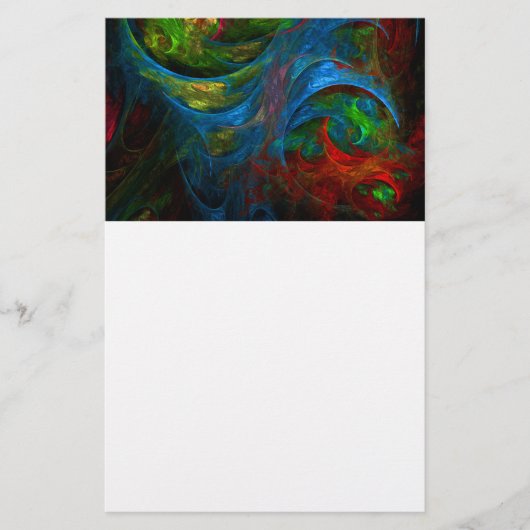 Genesis Blue Abstracte Art Stationery Briefpapier (Voorkant)