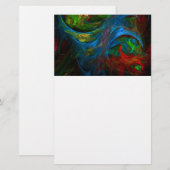 Genesis Blue Abstracte Art Stationery Briefpapier (Voorkant / Achterkant)