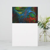 Genesis Blue Abstracte Art Stationery Briefpapier (Staand voorkant)