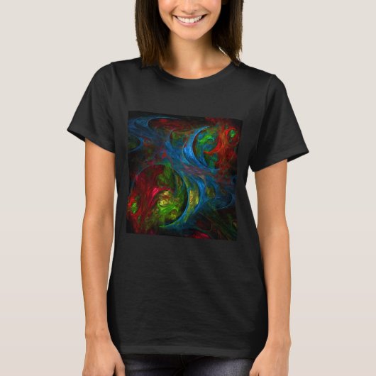 Genesis Blue Abstracte Art T-shirt (Voorkant)