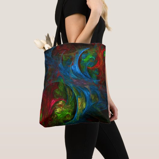 Genesis Blue Abstracte Art Tote Bag (Dichtbij)