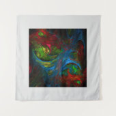 Genesis Blue Abstracte Art Wandkleed (Voorkant (horizontaal))