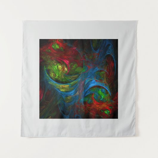 Genesis Blue Abstracte Art Wandkleed (Voorkant (horizontaal))