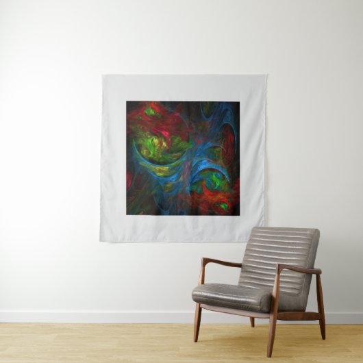 Genesis Blue Abstracte Art Wandkleed (In Situ (horizontaal))