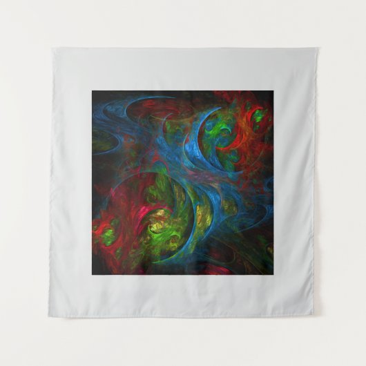 Genesis Blue Abstracte Art Wandkleed (Voorkant)