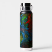 Genesis Blue Abstracte Art Waterfles (Achterkant)