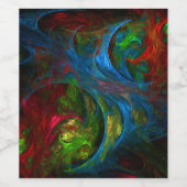 Genesis Blue Abstracte Art Wijn Etiket (Enkel label)