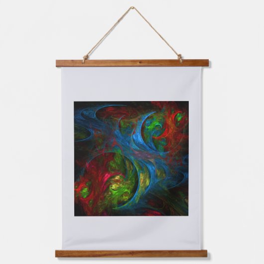Genesis Blue Abstracte Kunst Hangend Wandkleed (Voorkant)