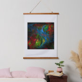 Genesis Blue Abstracte Kunst Hangend Wandkleed (Slaapkamer)