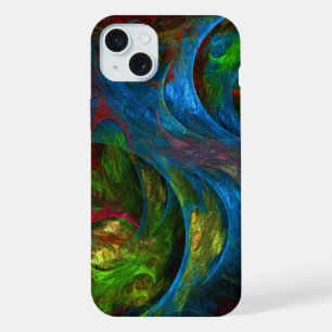 Genesis Blue Abstracte Kunst iPhone 15 Plus Case