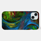 Genesis Blue Abstracte Kunst iPhone Hoesje (Achterkant horizontaal)