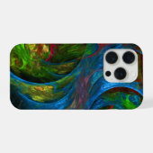 Genesis Blue Abstracte Kunst iPhone Hoesje (Achterkant horizontaal)