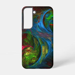 Genesis Blue Abstracte Kunst Samsung Galaxy Hoesje
