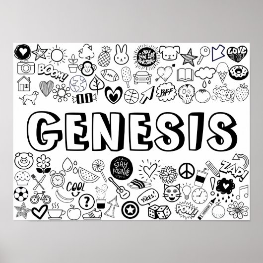 'GENESIS' Color-it-Yourself-contourontwerp Poster (Voorkant)