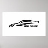 Genesis Coupe Black Silhouette Logo Poster (Voorkant)