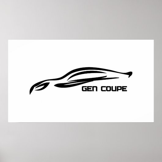 Genesis Coupe Black Silhouette Logo Poster (Voorkant)